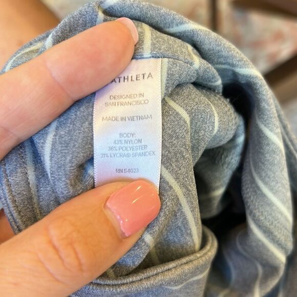 Athleta Heather Gray Stripe High Rise Churatanga Leggings - Picture 9 of 9